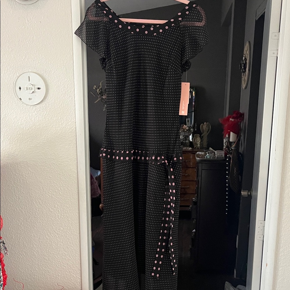 dressbarn Black and Pink Asymmetrical Dress